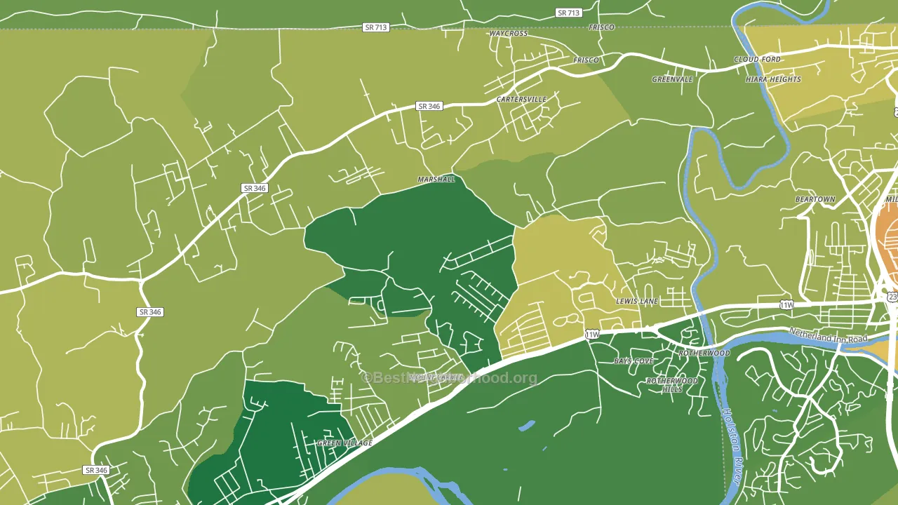 Mount Carmel, TN block-group voter-turnout map