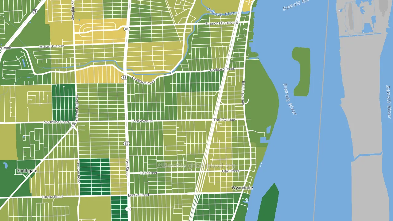 Mount Carmel, Wyandotte, MI block-group voter-turnout map