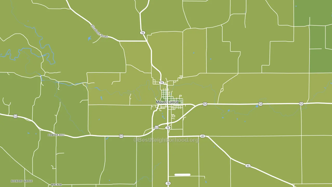 Mount Carroll, IL block-group voter-turnout map