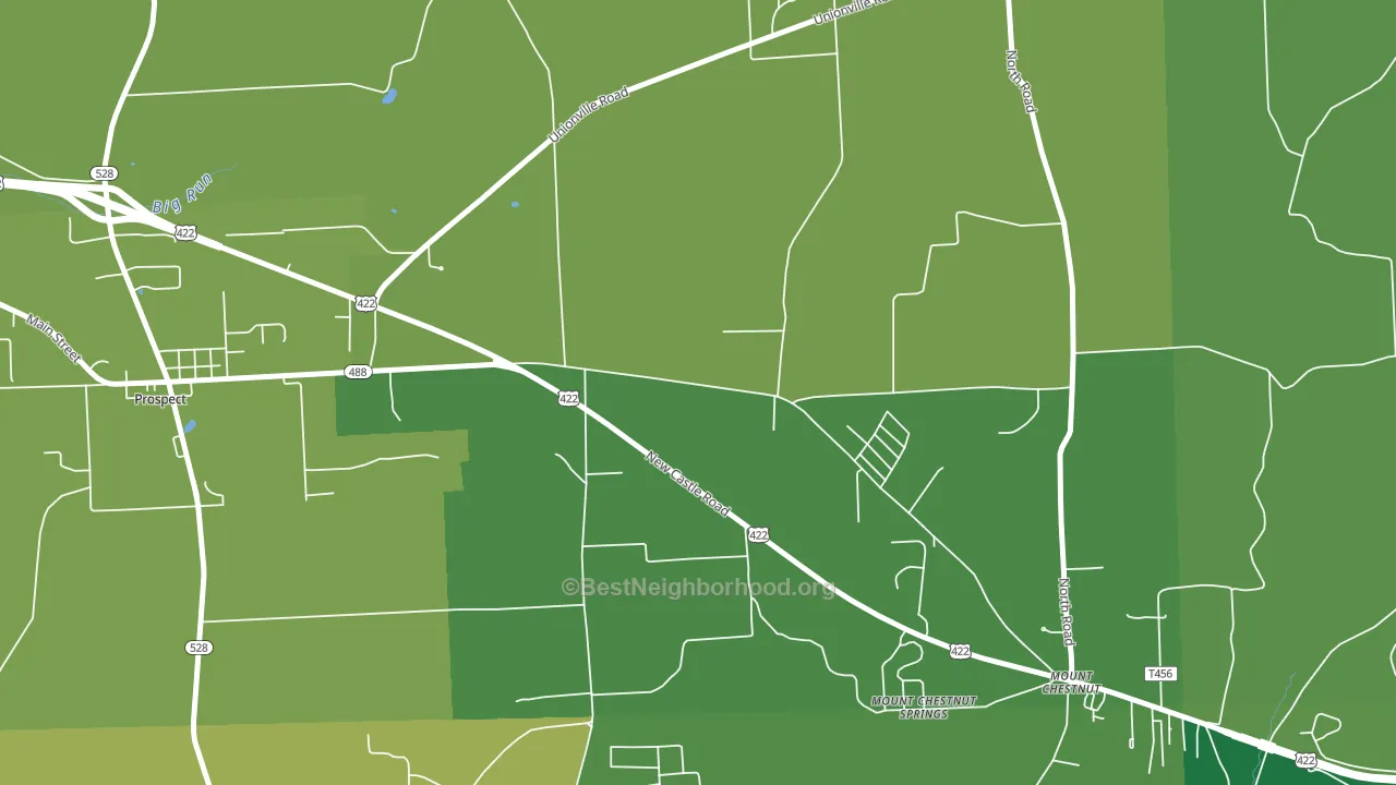 Mount Chestnut Springs, PA block-group voter-turnout map