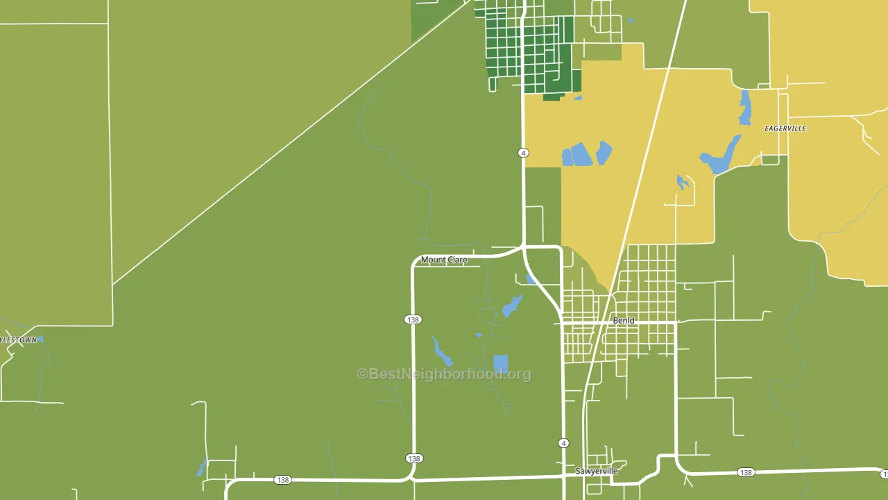 Mount Clare, IL block-group voter-turnout map