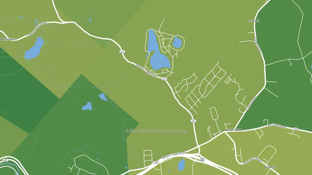 Mount Cobb, PA block-group voter-turnout map