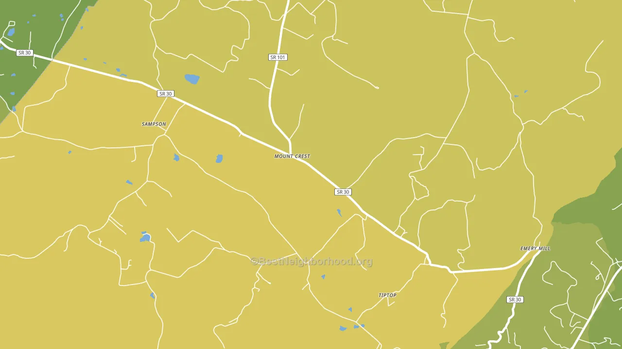 Mount Crest, TN block-group voter-turnout map