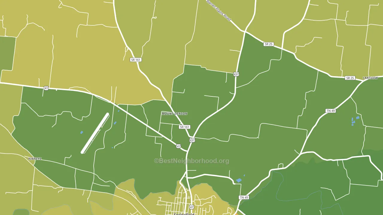 Mount Denson, TN block-group voter-turnout map
