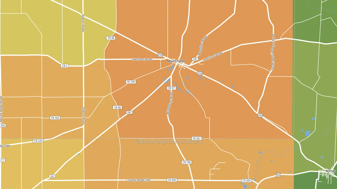 Mount Eaton, OH block-group voter-turnout map