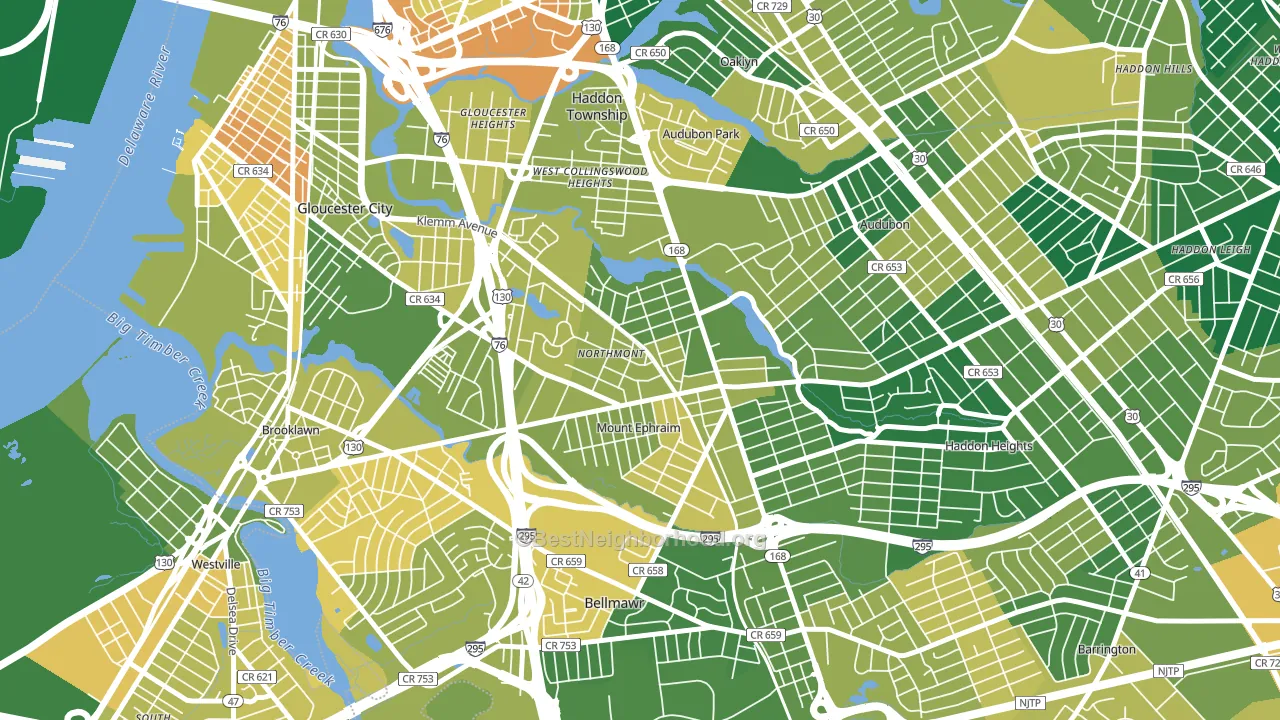 Mount Ephraim, NJ block-group voter-turnout map