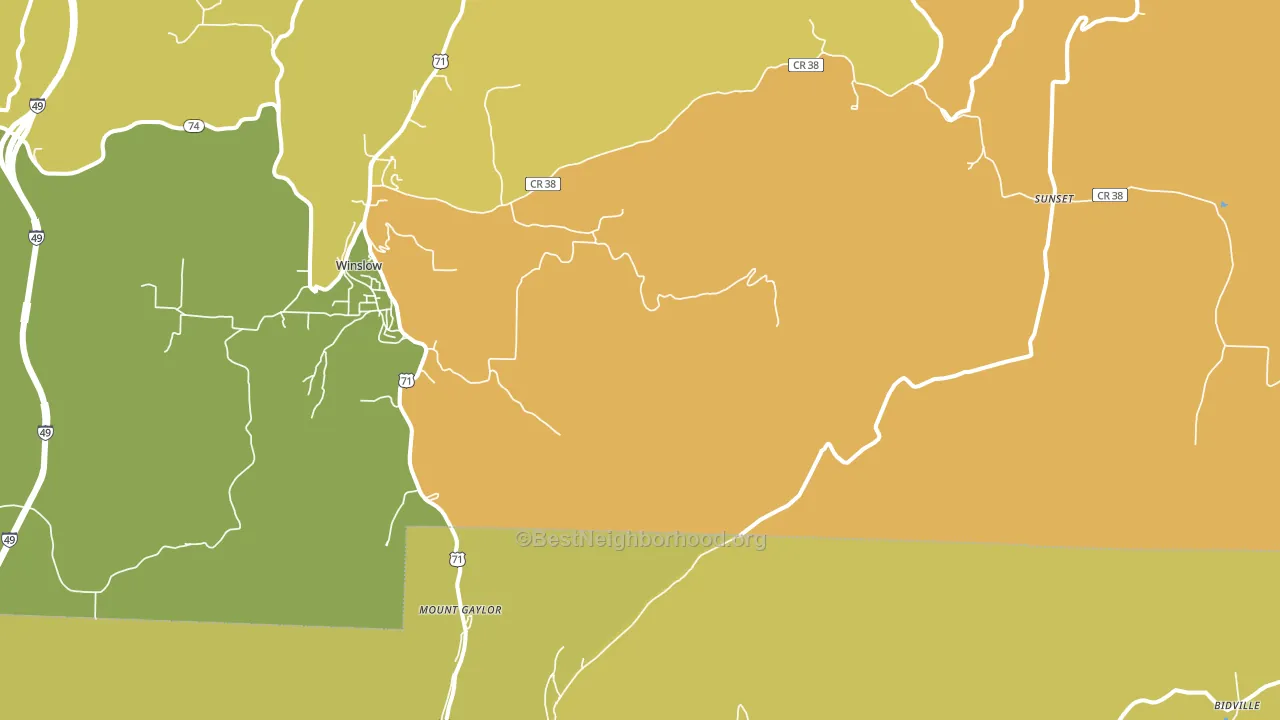 Mount Gaylor, AR block-group voter-turnout map
