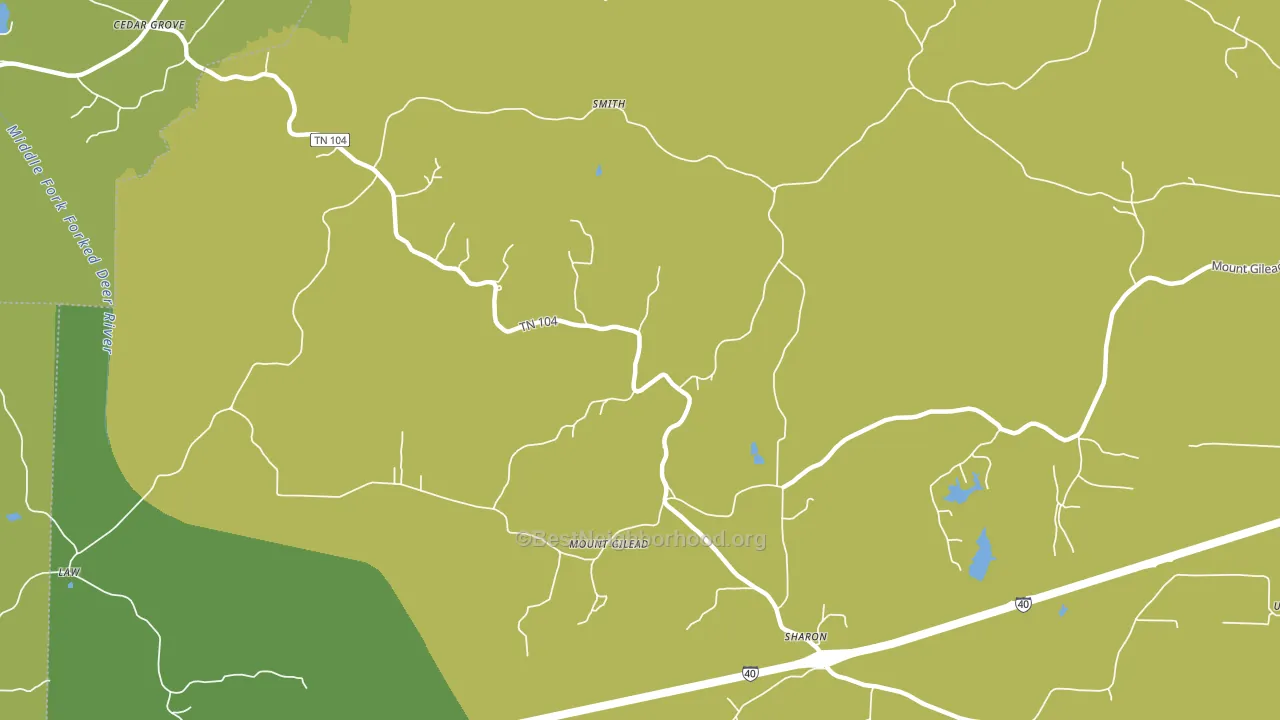 Mount Gilead, TN block-group voter-turnout map