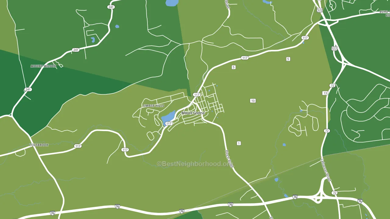 Mount Gretna, PA block-group voter-turnout map
