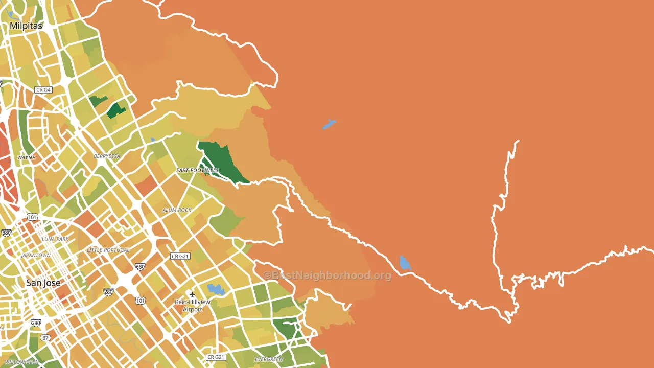 Mount Hamilton, CA block-group voter-turnout map