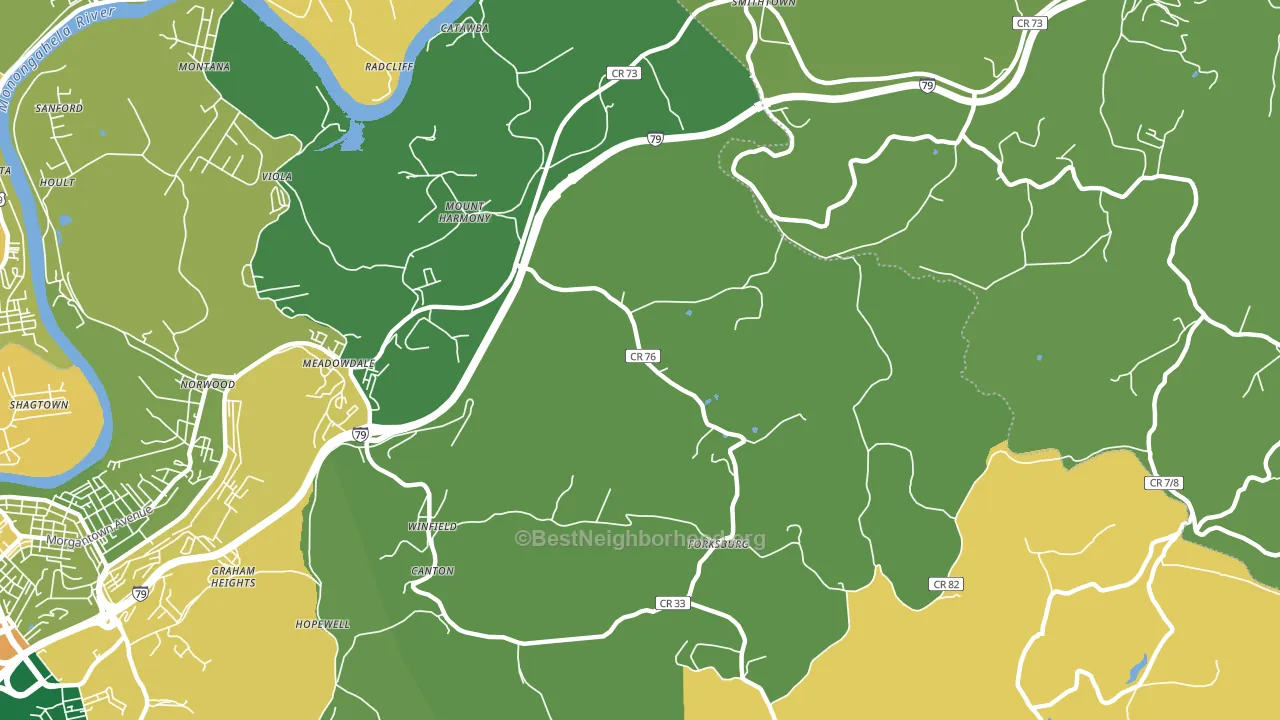 Mount Harmony, WV block-group voter-turnout map