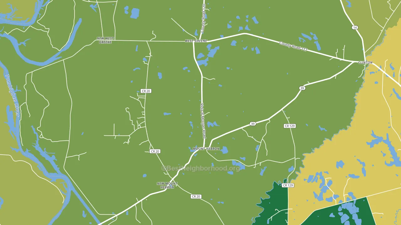 Mount Hebron, AL block-group voter-turnout map
