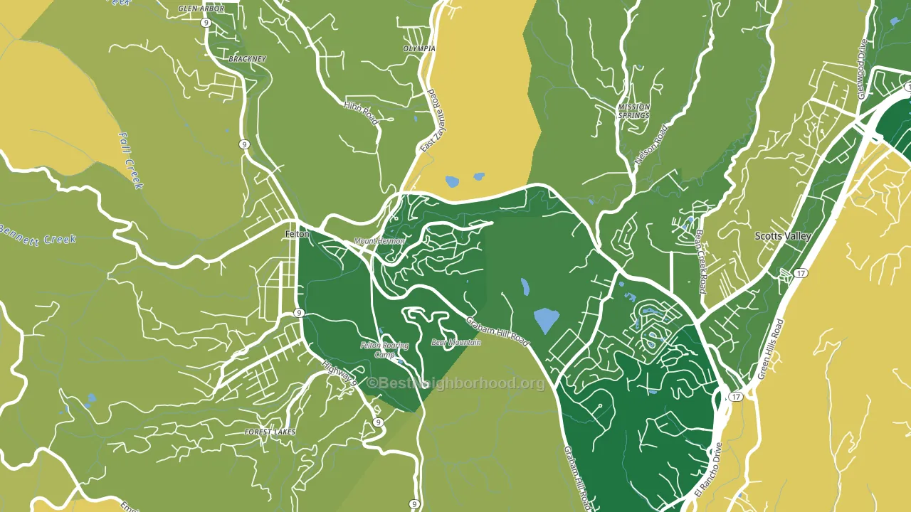 Mount Hermon, CA block-group voter-turnout map