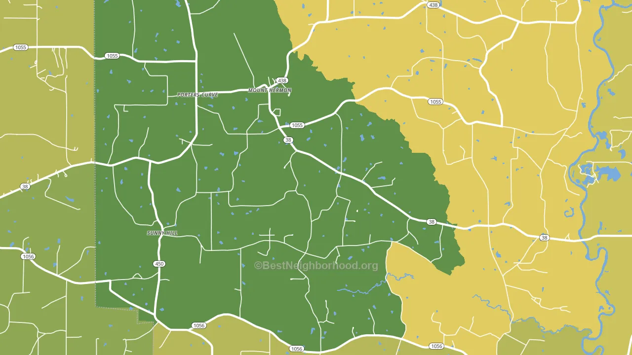 Mount Hermon, LA block-group voter-turnout map