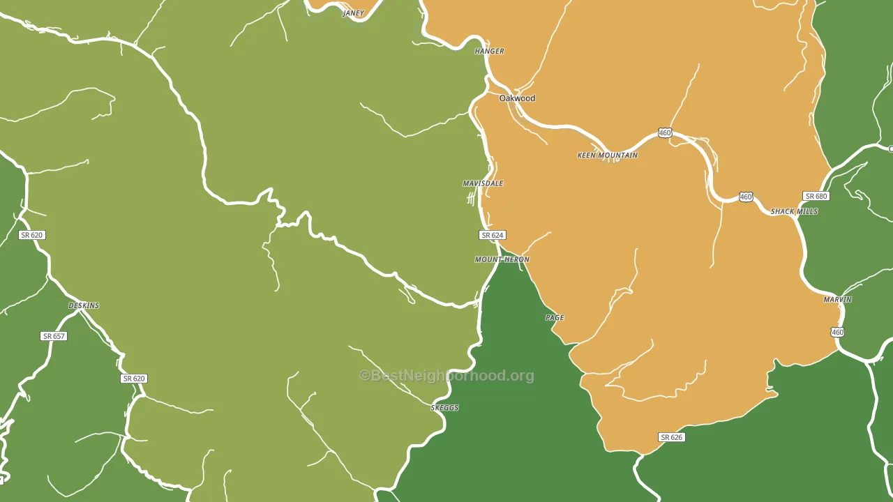 Mount Heron, VA block-group voter-turnout map
