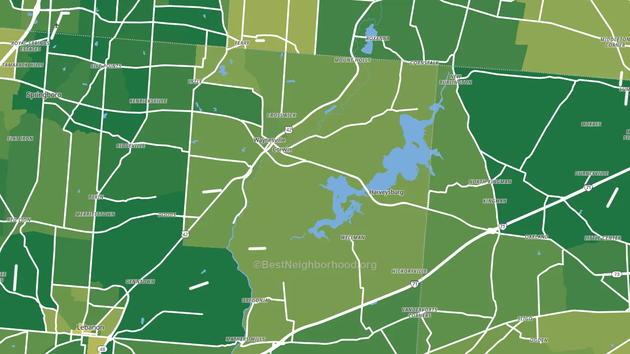 Mount Holly, OH block-group voter-turnout map