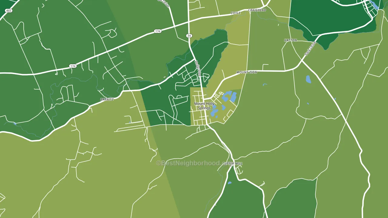 Mount Holly Springs, PA block-group voter-turnout map