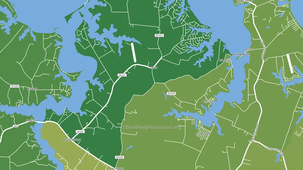 Mount Holly, VA block-group voter-turnout map