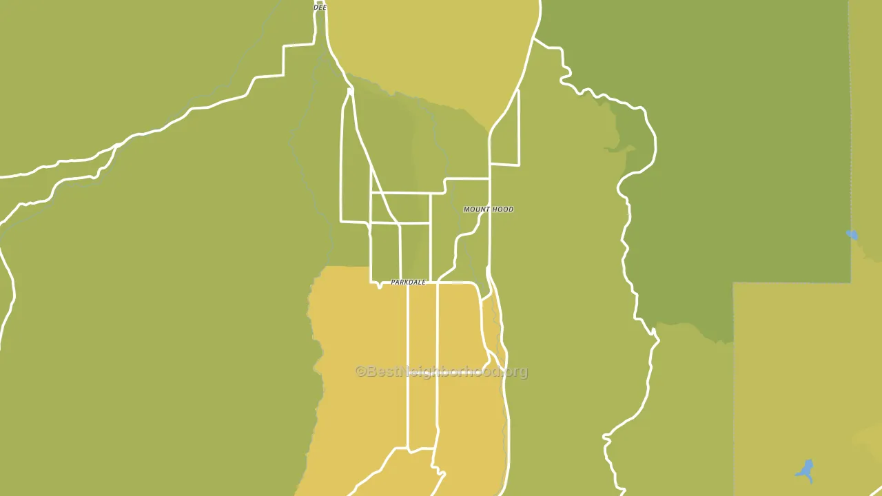 Mount Hood-Parkdale, OR block-group voter-turnout map