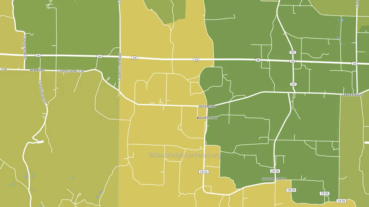 Mount Hope, AL block-group voter-turnout map