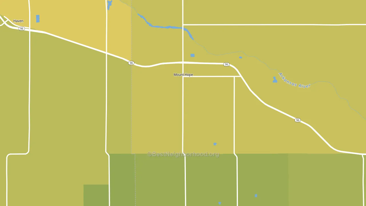 Mount Hope, KS block-group voter-turnout map