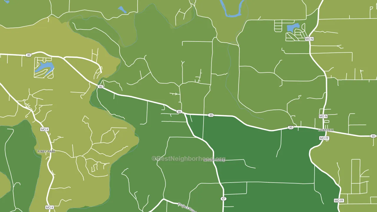 Mount Hope, MO block-group voter-turnout map