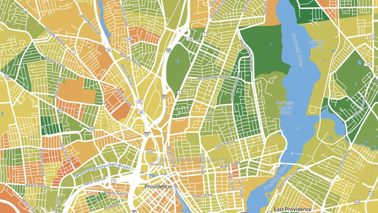 Mount Hope, Providence, RI block-group voter-turnout map