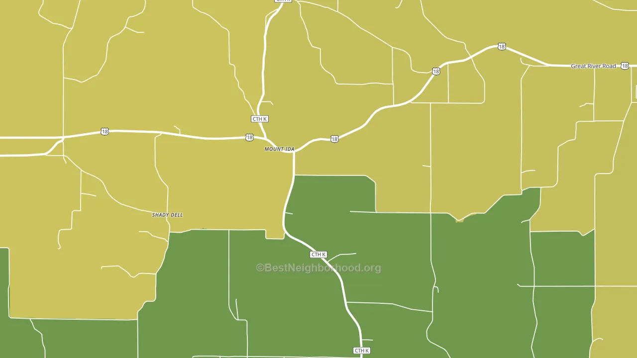 Mount Ida, WI block-group voter-turnout map