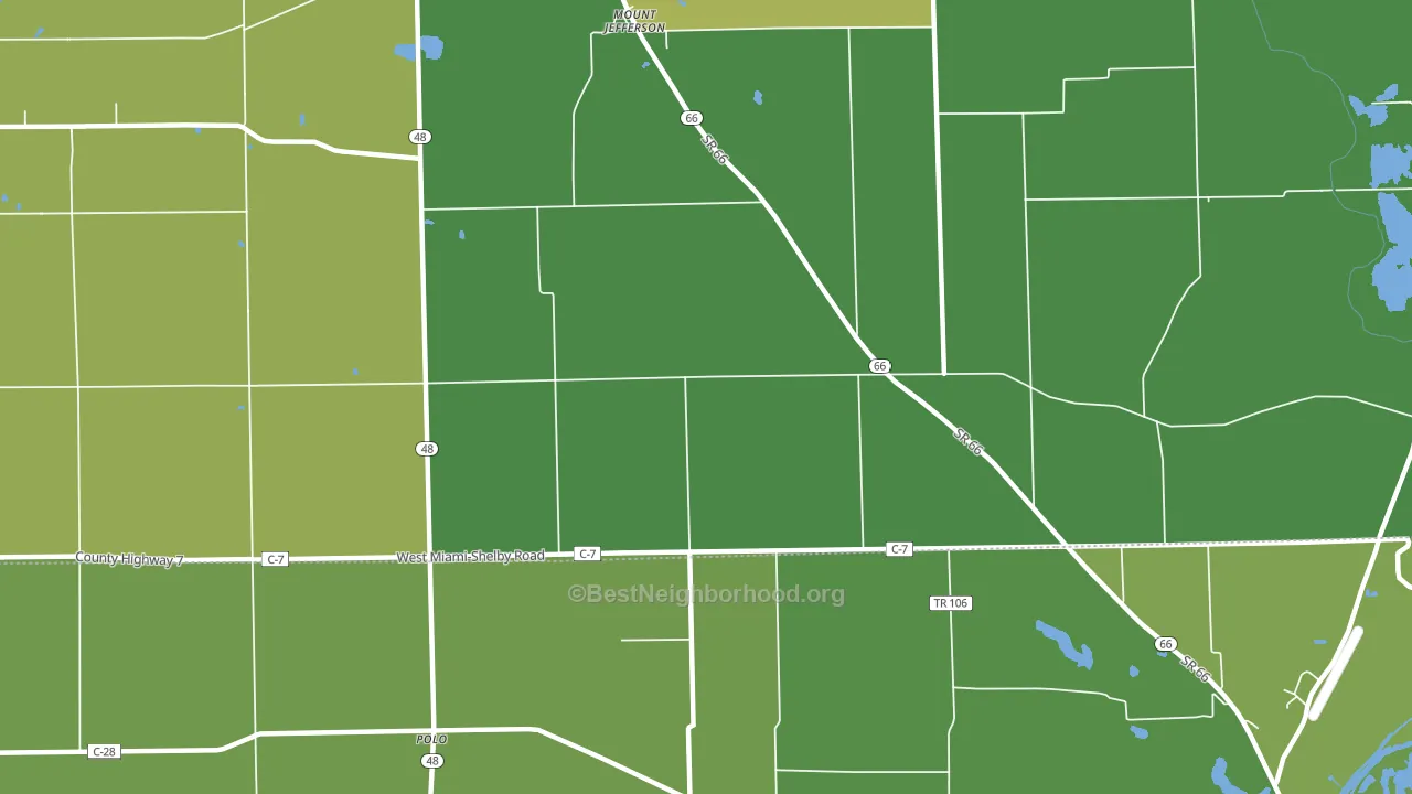 Mount Jefferson, OH block-group voter-turnout map