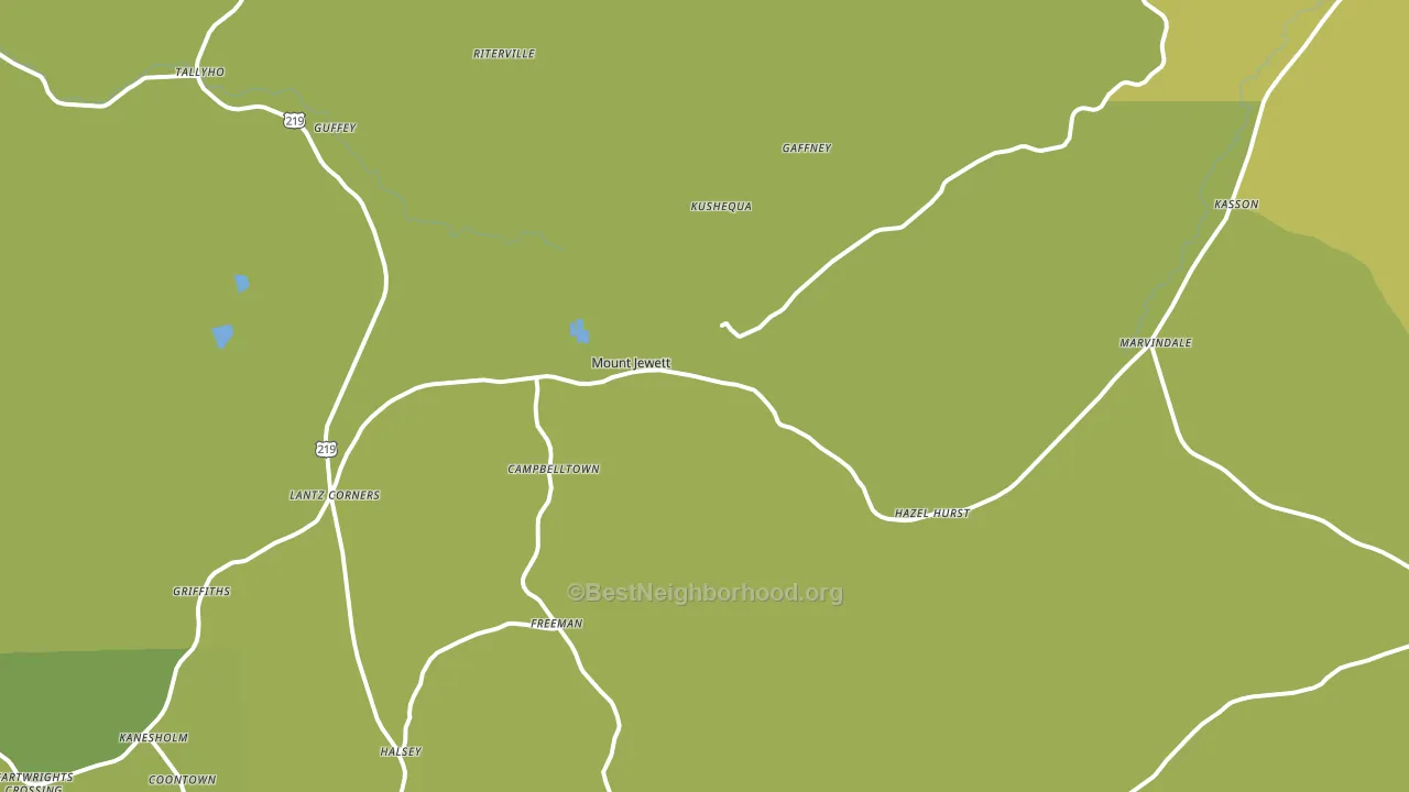 Mount Jewett, PA block-group voter-turnout map