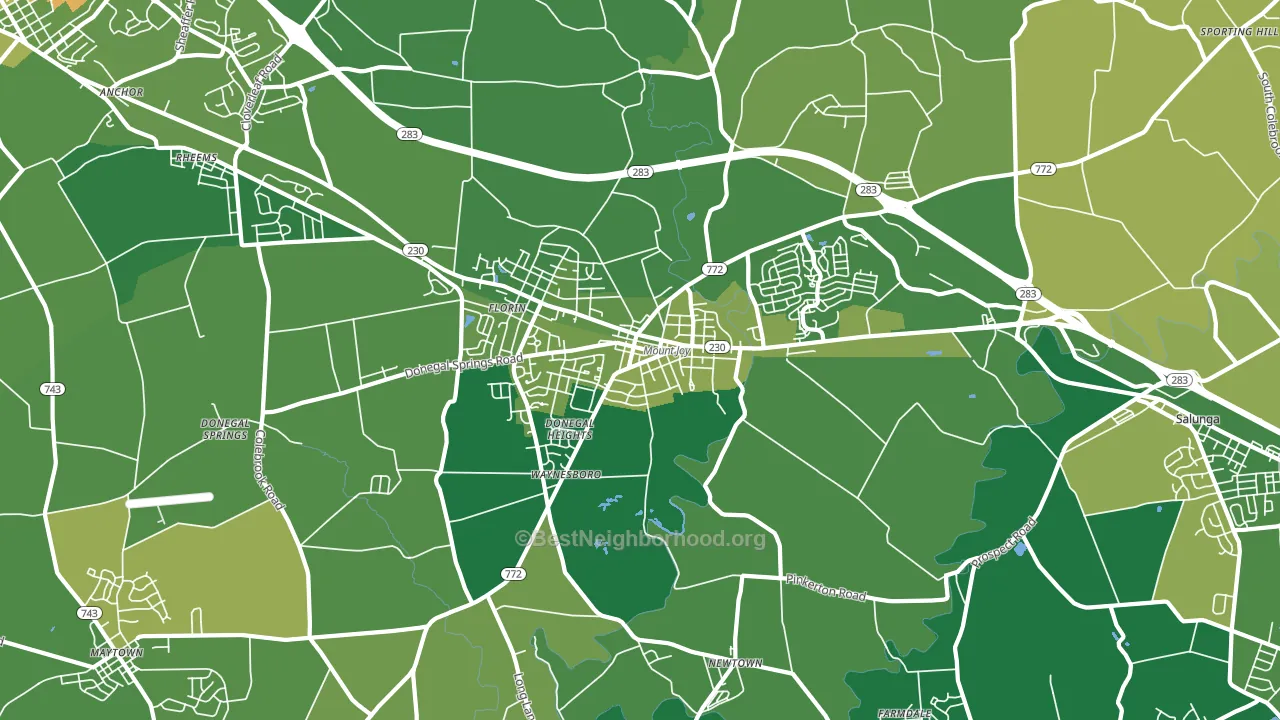 Mount Joy, PA block-group voter-turnout map