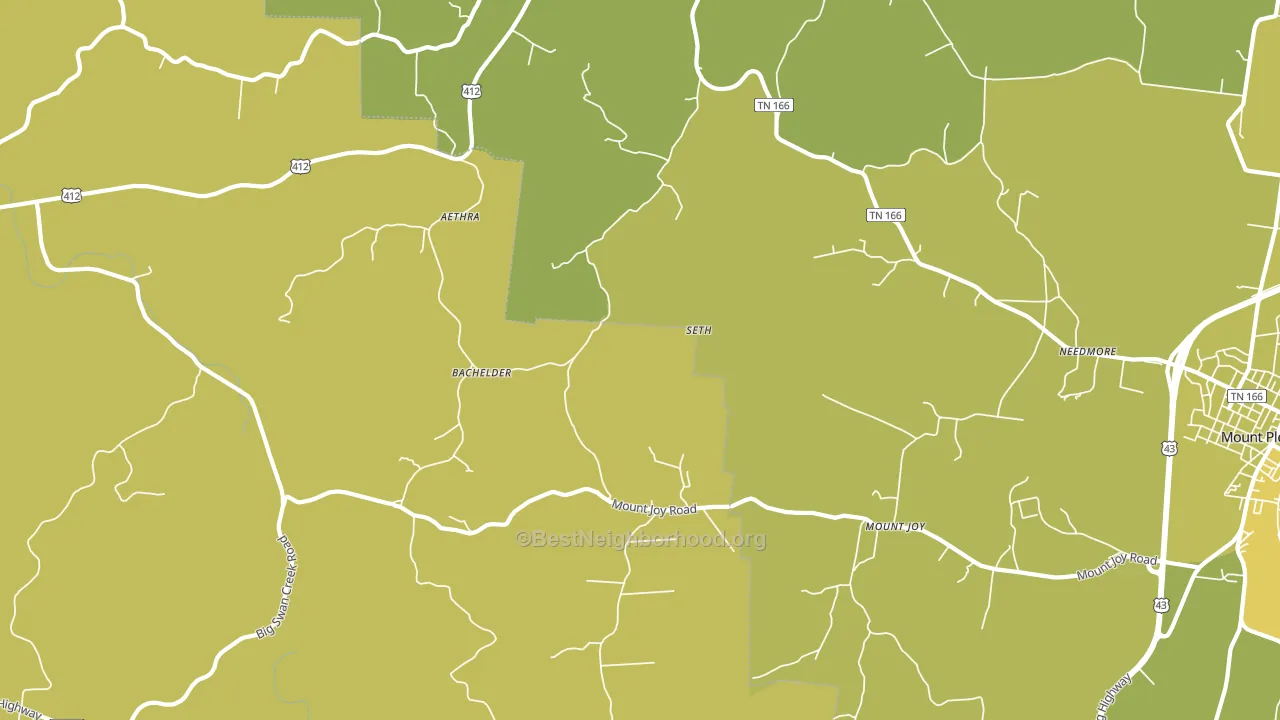 Mount Joy, TN block-group voter-turnout map