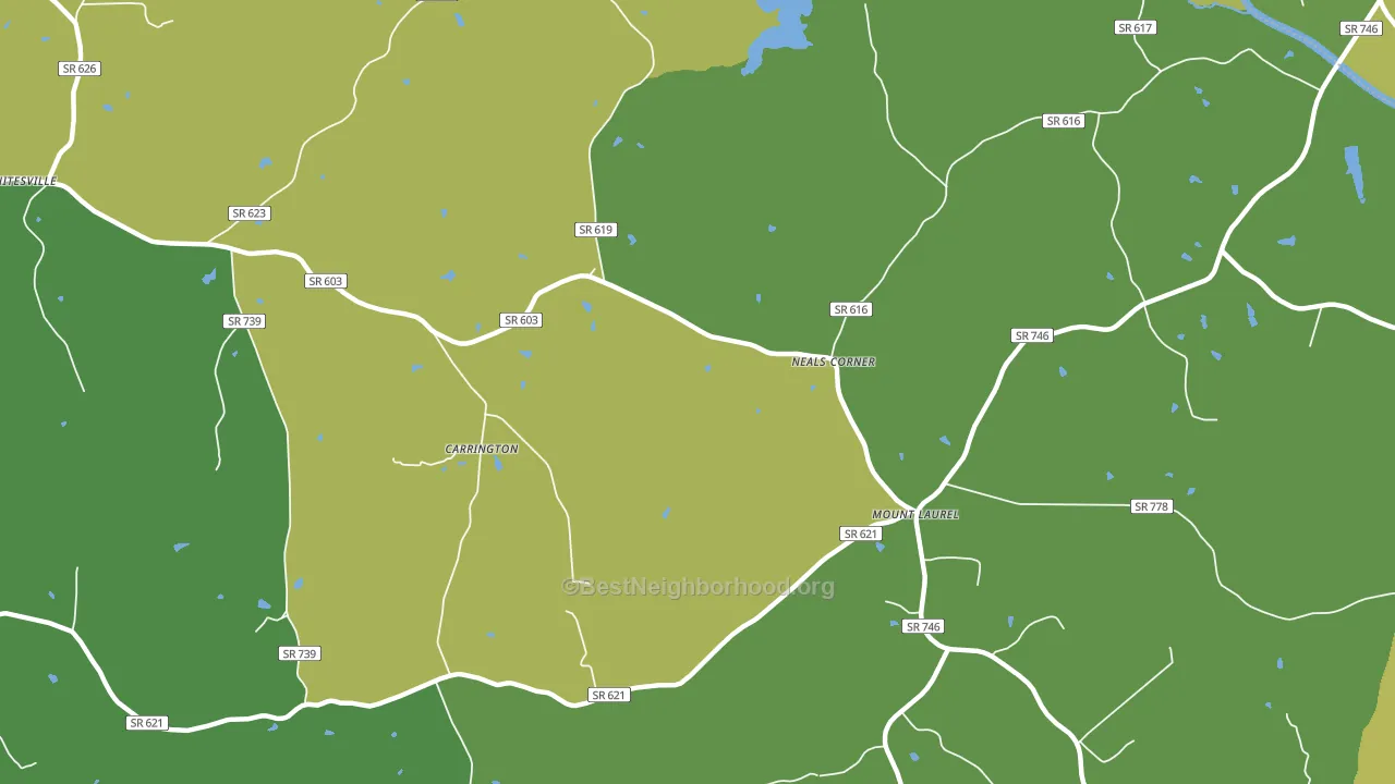 Mount Laurel, VA block-group voter-turnout map