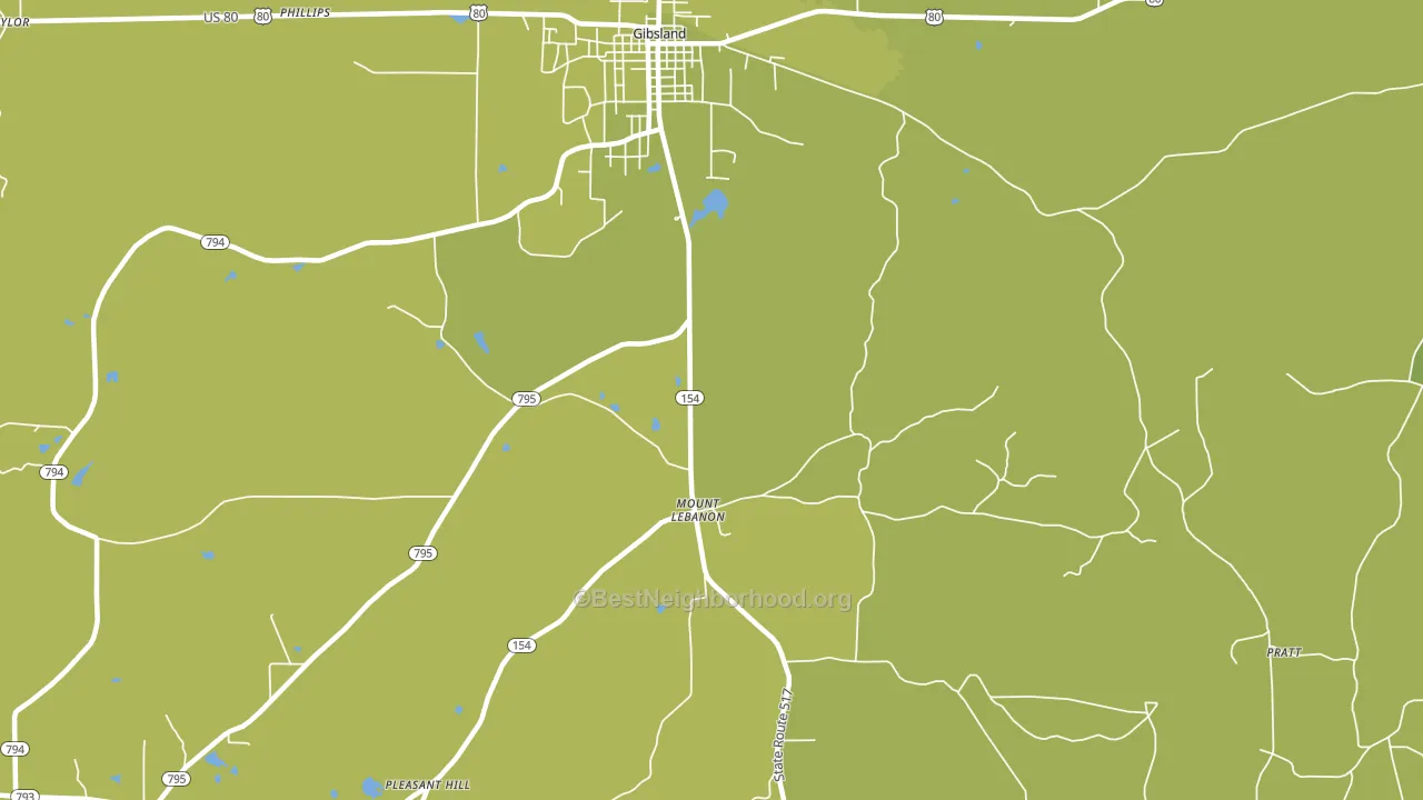 Mount Lebanon, LA block-group voter-turnout map