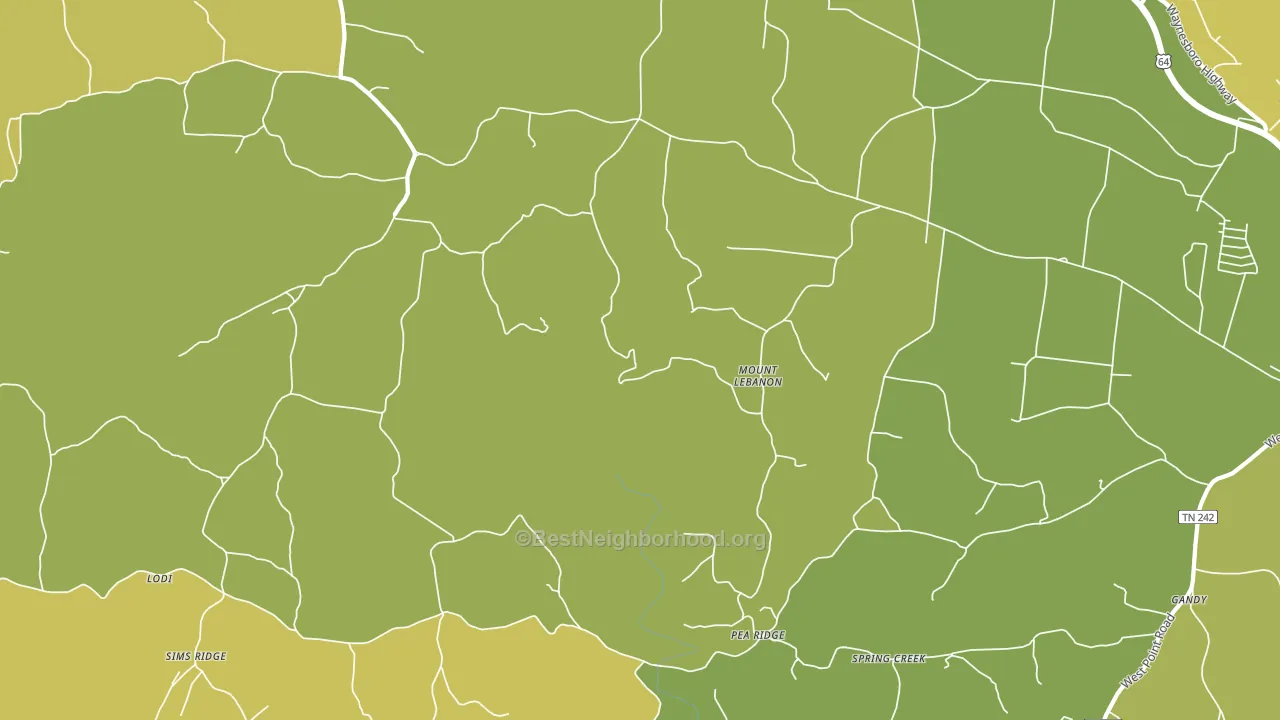 Mount Lebanon, TN block-group voter-turnout map