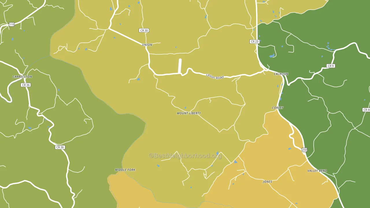Mount Liberty, WV block-group voter-turnout map