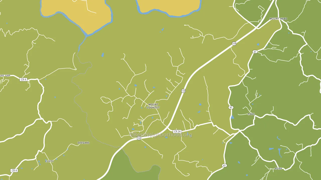 Mount Lookout, WV block-group voter-turnout map