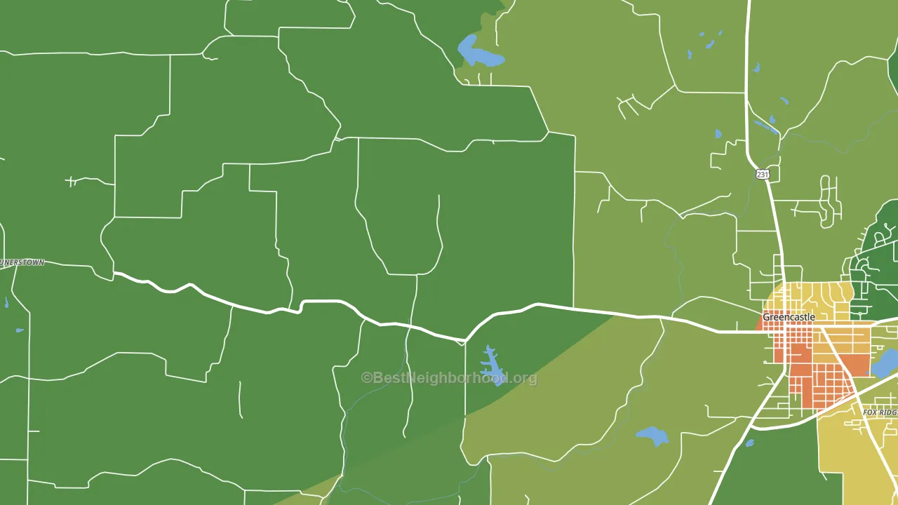 Mount Meridian, IN block-group voter-turnout map