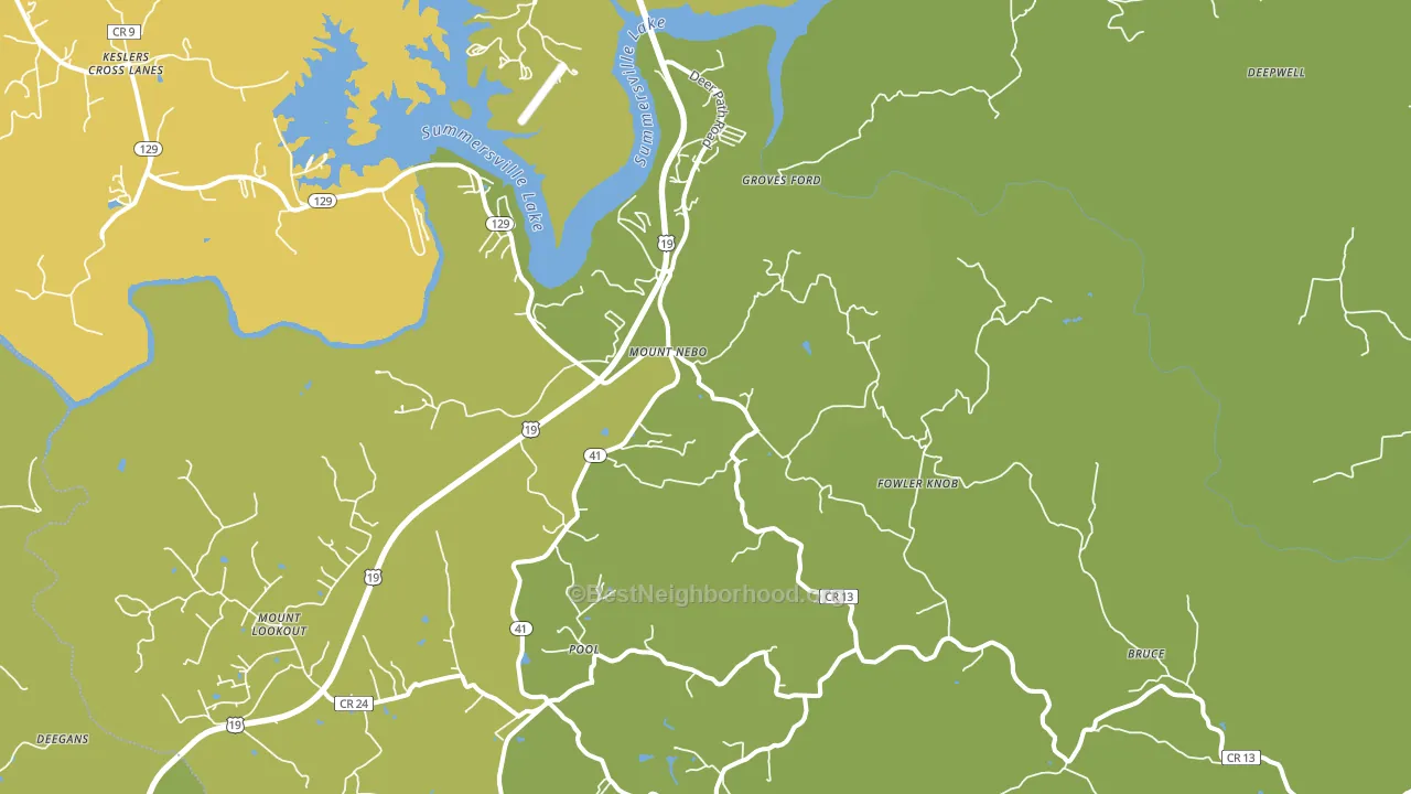 Mount Nebo, WV block-group voter-turnout map