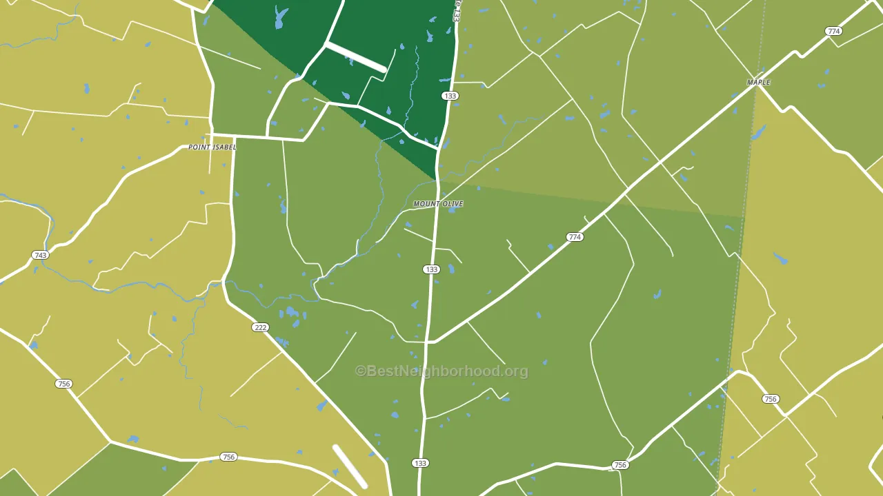 Mount Olive, OH block-group voter-turnout map