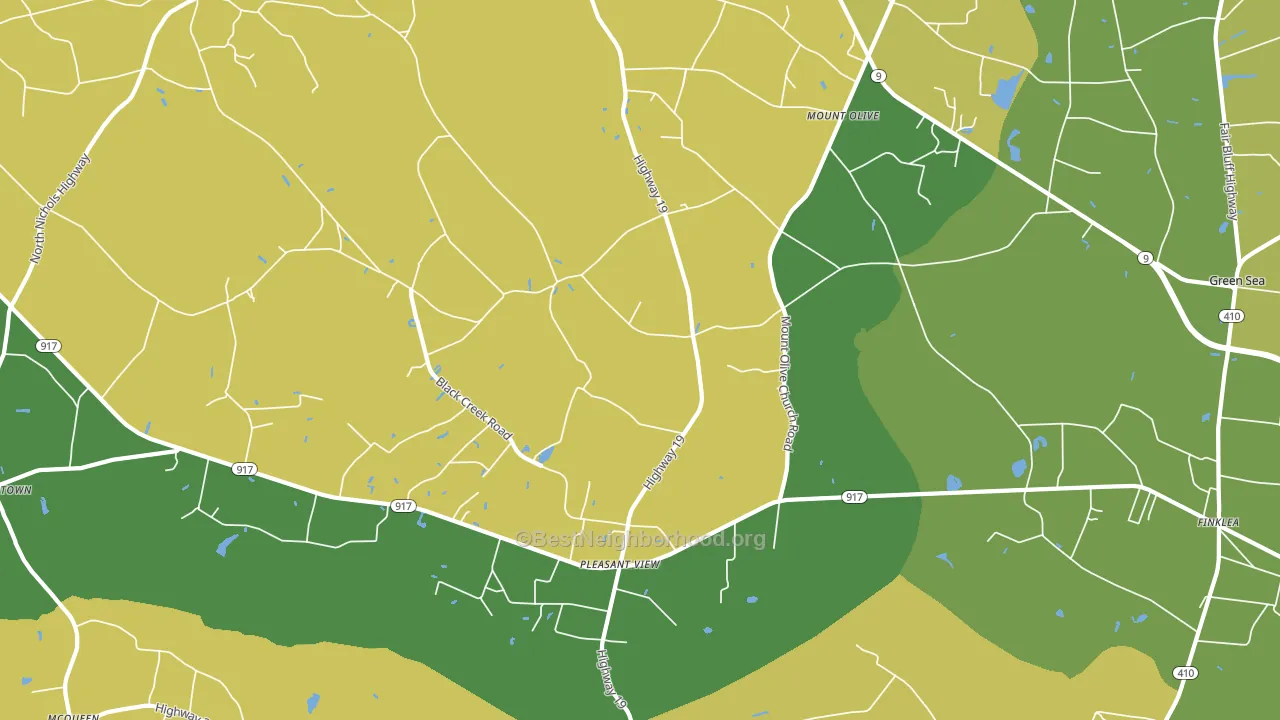 Mount Olive, SC block-group voter-turnout map