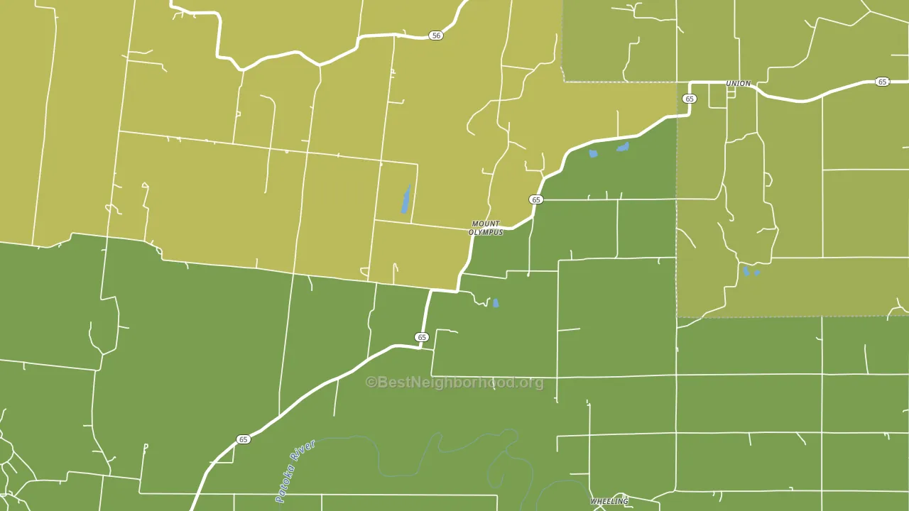 Mount Olympus, IN block-group voter-turnout map