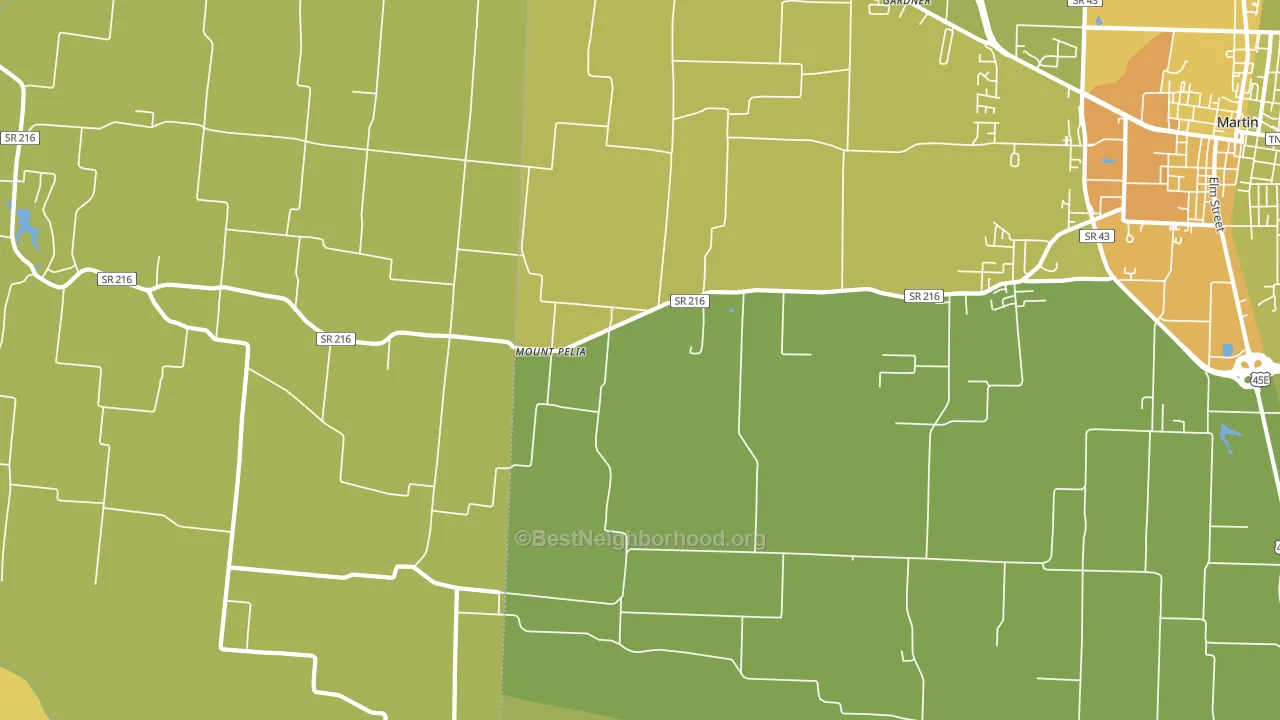 Mount Pelia, TN block-group voter-turnout map