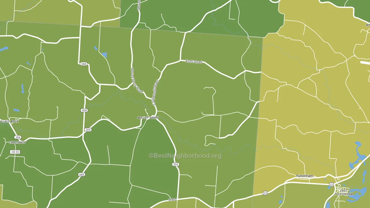 Mount Perry, OH block-group voter-turnout map