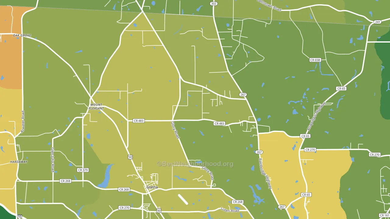 Mount Pleasant, FL block-group voter-turnout map