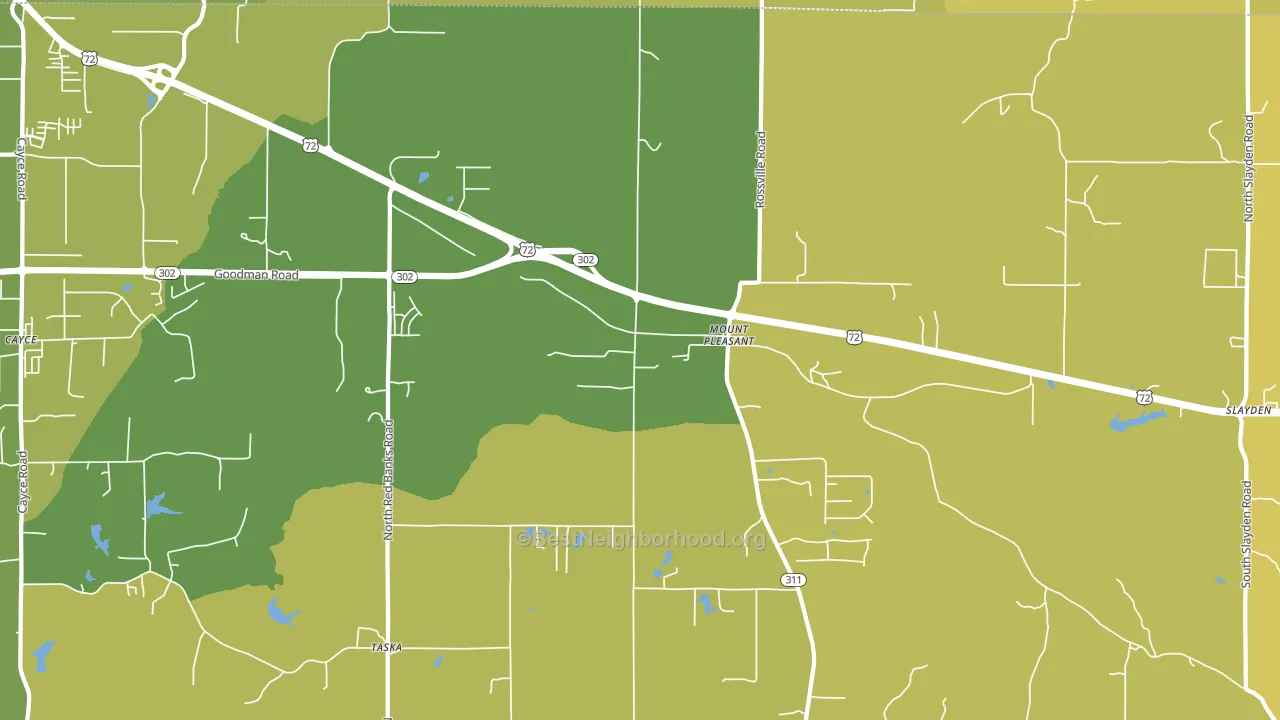 Mount Pleasant, MS block-group voter-turnout map