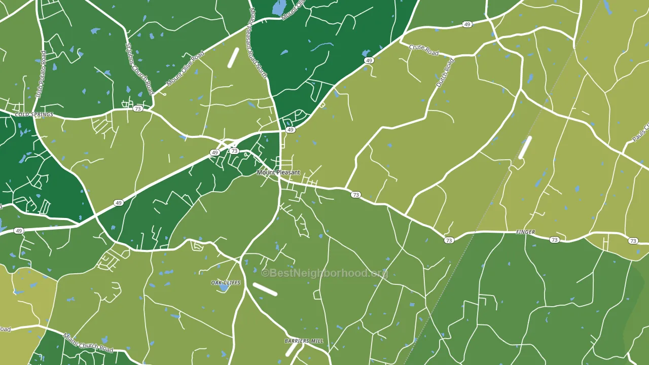 Mount Pleasant, NC block-group voter-turnout map