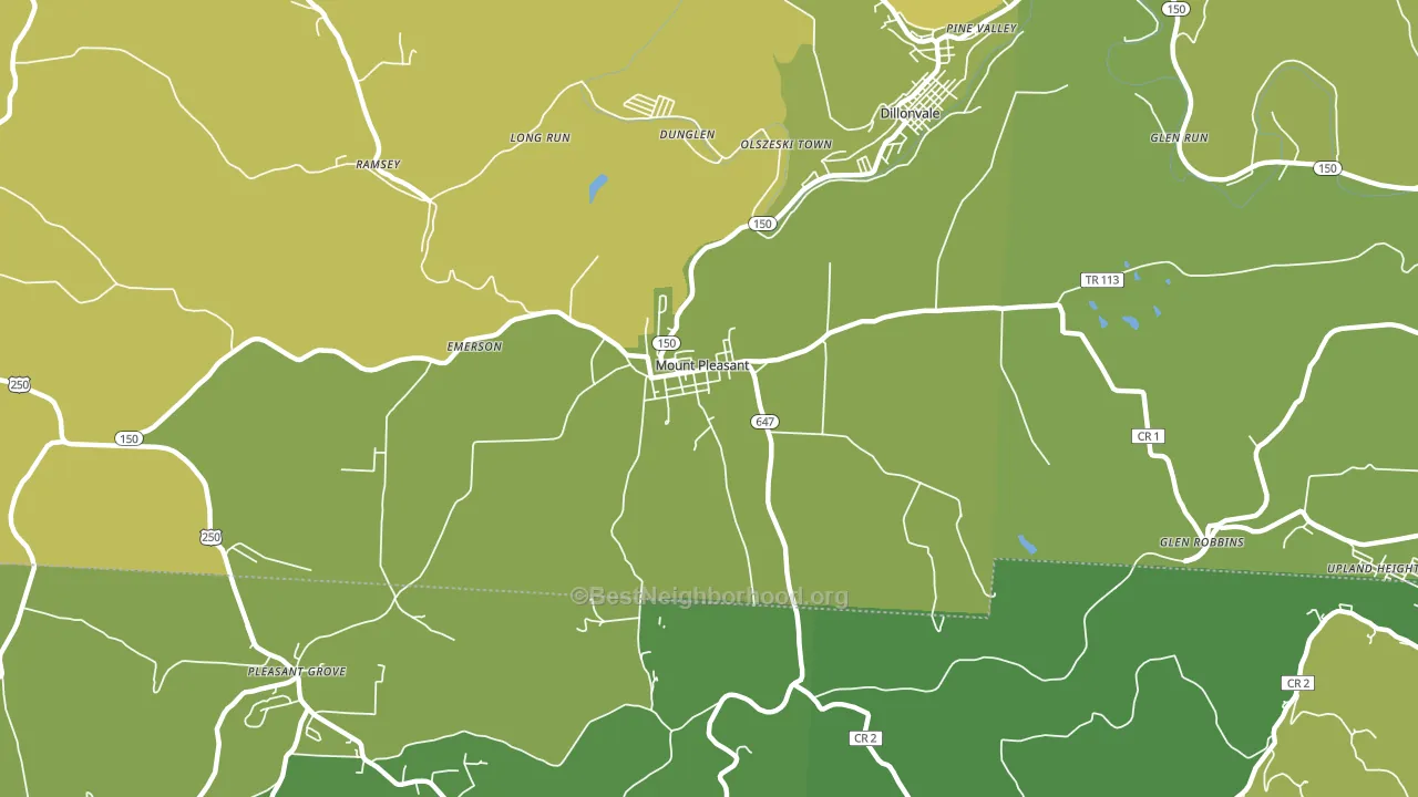 Mount Pleasant, OH block-group voter-turnout map