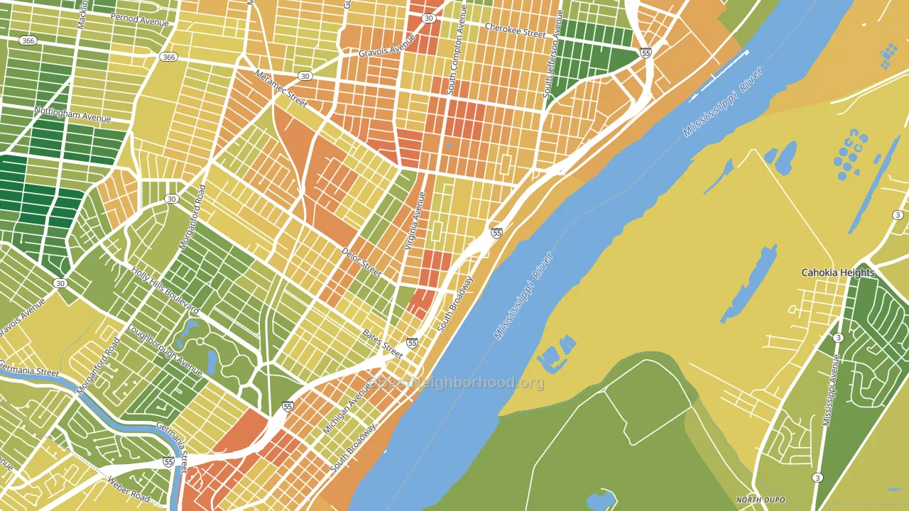 Mount Pleasant, St. Louis, MO block-group voter-turnout map