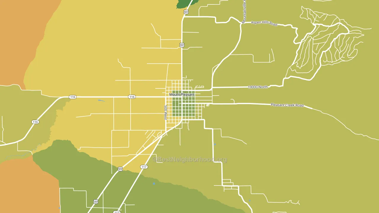 Mount Pleasant, UT block-group voter-turnout map